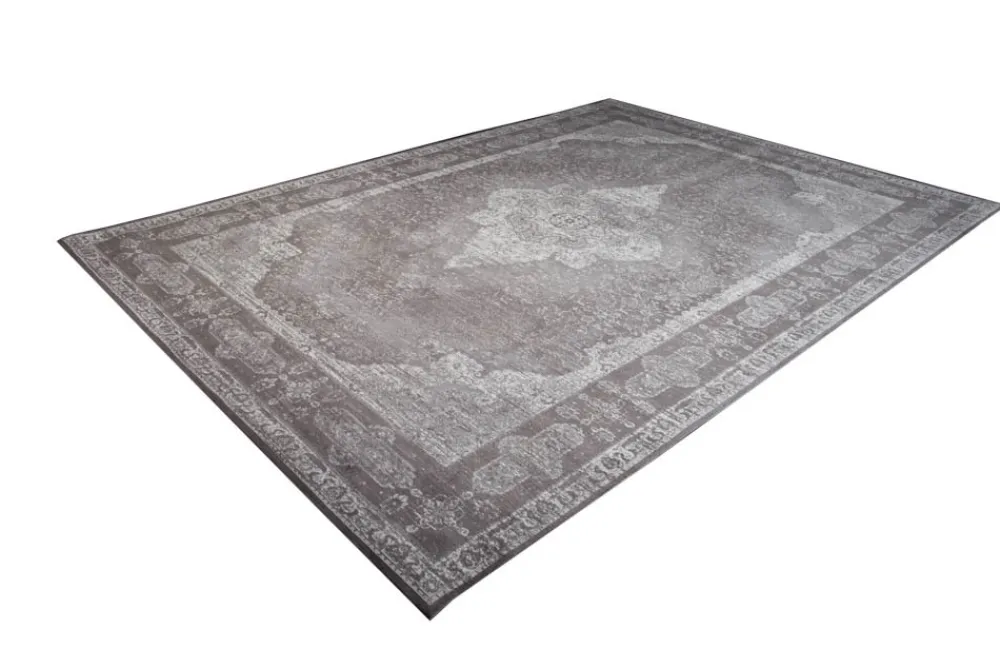 Riess-Ambiente Teppiche > Orientalischer Baumwoll-Teppich PURE UNIQUE XXL 350x240cm antik-hellgrau geometrische Muster