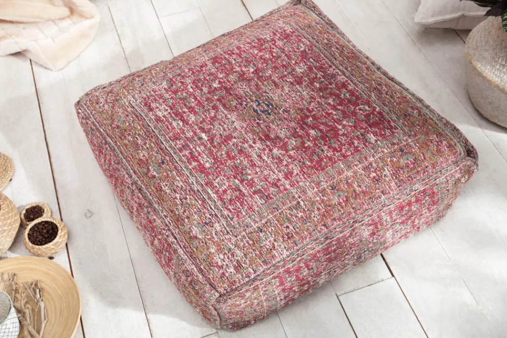 Riess-Ambiente Sitzpoufs|Heimtextilien > Orientalisches Bodenkissen XL OLD MARRAKESCH 70cm rot florales Muster Sitzpouf