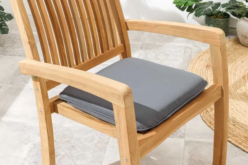Riess-Ambiente Skandinavisch|Outdoor Kissen > Outdoor Auflage COMFORT LINE 40x40cm anthrazit Sitzkissen für Gartenstuhl
