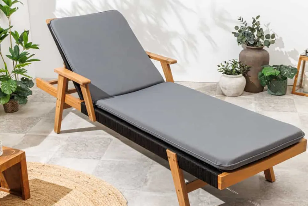 Riess-Ambiente Skandinavisch|Outdoor Kissen > Outdoor Auflage COMFORT LINE 60x192cm anthrazit Polsterkissen für Sonnenliege