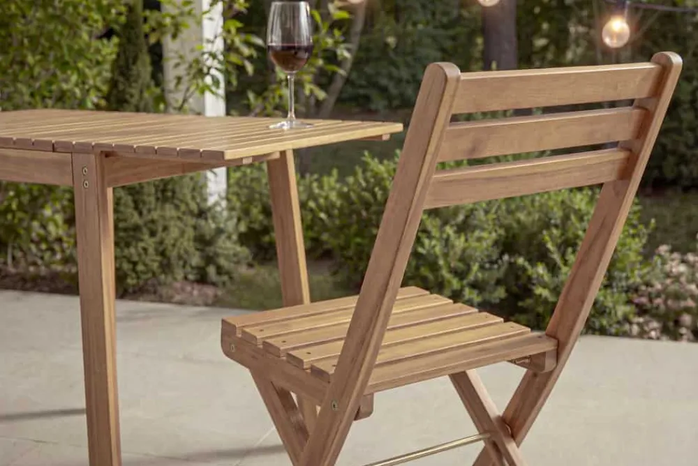 Riess-Ambiente Gartenstühle > Outdoor Balkon Stuhl BALI natur honey Akazienholz klappbar wetterfest Gartenstuhl