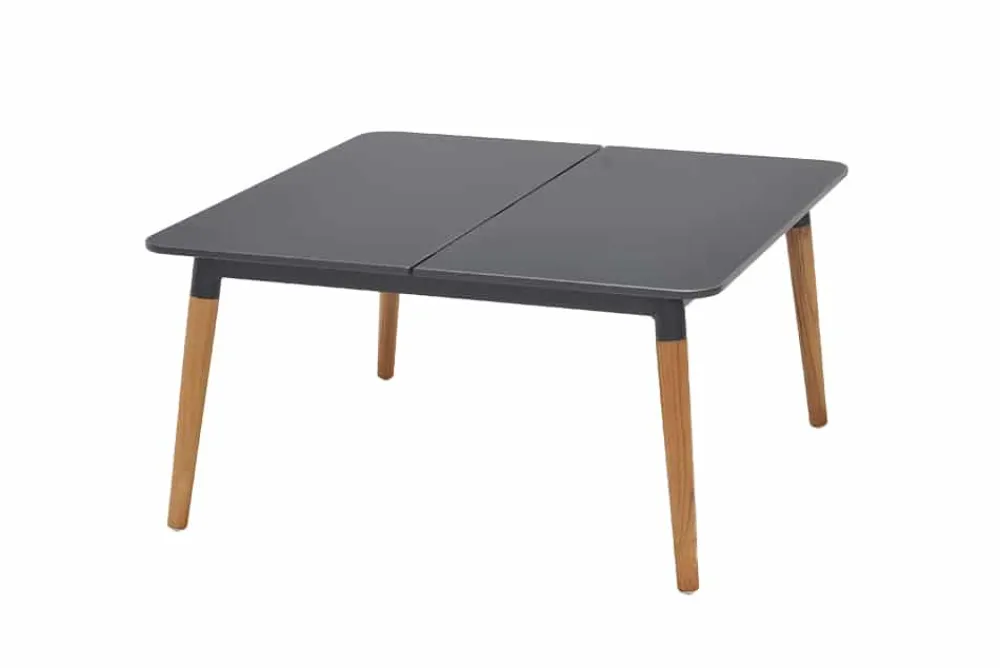 Riess-Ambiente Mehr...|Skandinavisch > Outdoor Beistelltisch IPANEMA 80cm anthrazit Aluminium Teakholz wetterfest Gartentisch