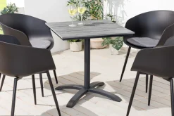 Riess-Ambiente Beistelltische|Skandinavisch > Outdoor Bistrotisch DESIGNO 70cm schwarz grau Aluminium wetterfest Gartentisch