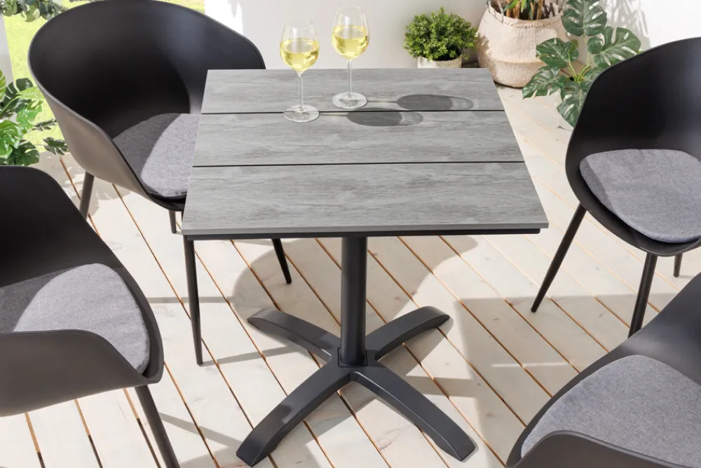Riess-Ambiente Beistelltische|Skandinavisch > Outdoor Bistrotisch DESIGNO 70cm schwarz grau Aluminium wetterfest Gartentisch