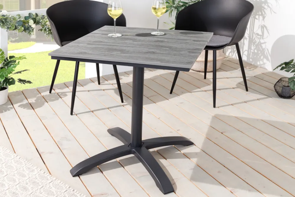 Riess-Ambiente Beistelltische|Skandinavisch > Outdoor Bistrotisch DESIGNO 70cm schwarz grau Aluminium wetterfest Gartentisch