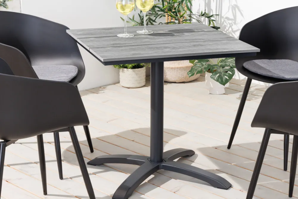 Riess-Ambiente Beistelltische|Skandinavisch > Outdoor Bistrotisch DESIGNO 70cm schwarz grau Aluminium wetterfest Gartentisch