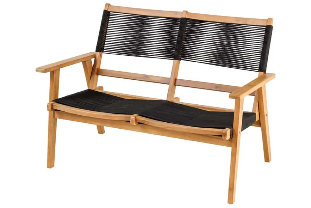 Riess-Ambiente Mehr...|Bänke Und Hocker > Outdoor Gartenbank BALI ROPE 120cm natur anthrazit Akazie 2-Sitzer
