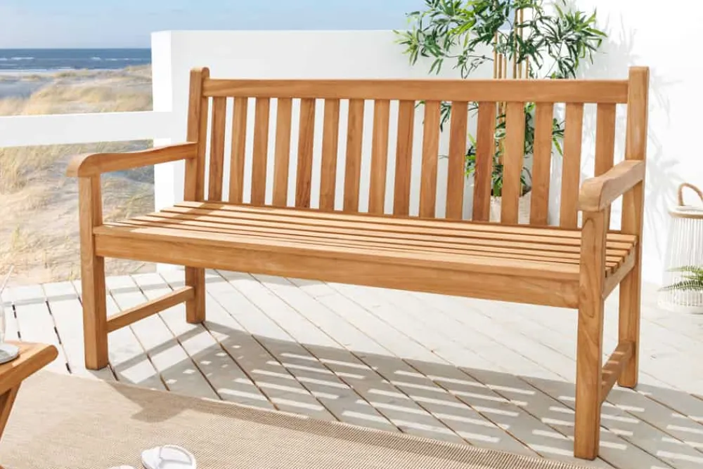 Riess-Ambiente Mehr...|Massivholz Gartenmöbel > Outdoor Gartenbank EMPIRE TEAK 150cm natur Massivholz