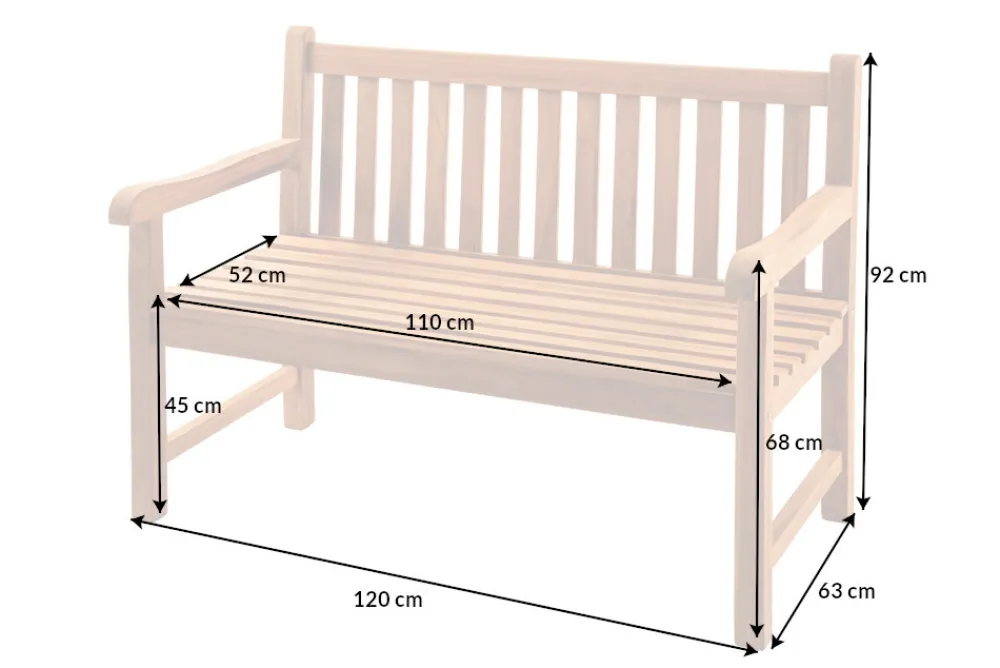 Riess-Ambiente Mehr...|Massivholz Gartenmöbel > Outdoor Gartenbank EMPIRE TEAK 120cm natur Massivholz