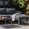 Riess-Ambiente Sitzgruppen > Outdoor Gartenlounge IPANEMA 240cm anthrazit Aluminium Teakholz wetterfest