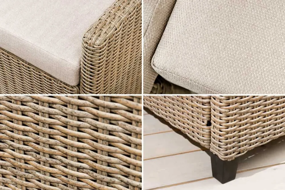 Riess-Ambiente Sitzgruppen > Outdoor Garten-Lounge MONACO 190cm natur Polyrattan Sitzecke inkl. Kissen wetterfest