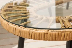 Riess-Ambiente Sitzgruppen > Outdoor Gartenlounge PARIS natur Rattan Gartenmöbel-Set inkl. Wechselbezügen grau creme
