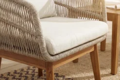Riess-Ambiente Sitzgruppen > Outdoor Gartenlounge ROPE natur taupe Akazie 2er-Sitzgruppe inkl. Tisch und Kissen