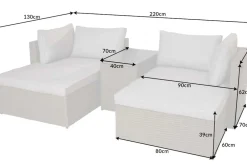 Riess-Ambiente Sitzgruppen > Outdoor Gartenlounge Set XXL MODULAR natur Polyrattan Sitzgruppe wetterfest inkl. Kissen