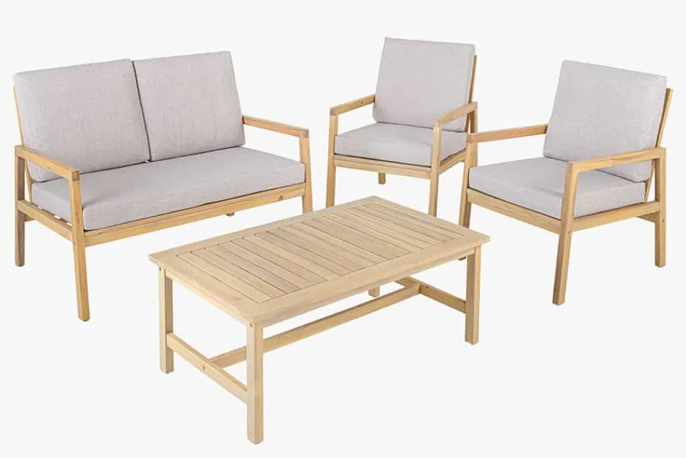 Riess-Ambiente Mehr...|Massivholz Gartenmöbel > Outdoor Garten-Sitzgruppe BALI 110cm natur beige Akazie Massivholz wetterfest