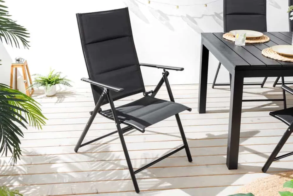 Riess-Ambiente Gartenstühle > Outdoor Gartenstuhl COMFORT LINE anthrazit zusammenklappbar wetterfest Hochlehner