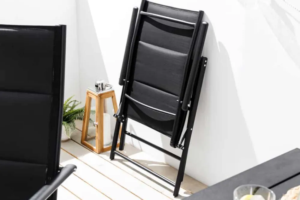 Riess-Ambiente Gartenstühle > Outdoor Gartenstuhl COMFORT LINE anthrazit zusammenklappbar wetterfest Hochlehner