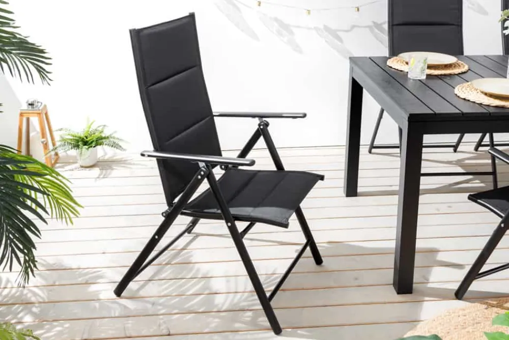Riess-Ambiente Gartenstühle > Outdoor Gartenstuhl COMFORT LINE anthrazit zusammenklappbar wetterfest Hochlehner