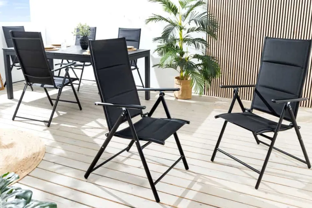 Riess-Ambiente Gartenstühle > Outdoor Gartenstuhl COMFORT LINE anthrazit zusammenklappbar wetterfest Hochlehner