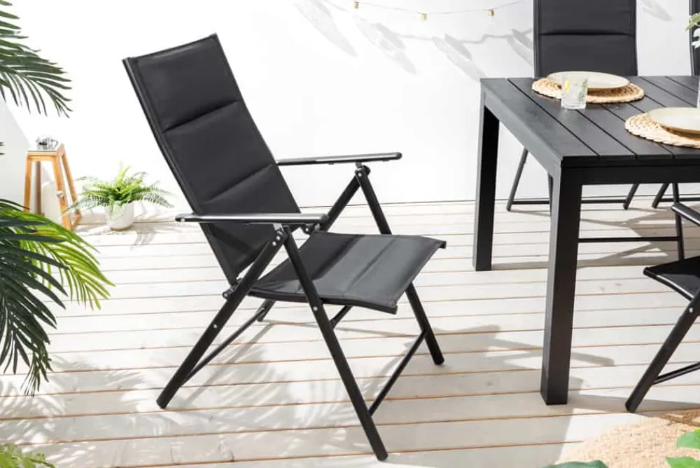 Riess-Ambiente Gartenstühle > Outdoor Gartenstuhl COMFORT LINE anthrazit zusammenklappbar wetterfest Hochlehner