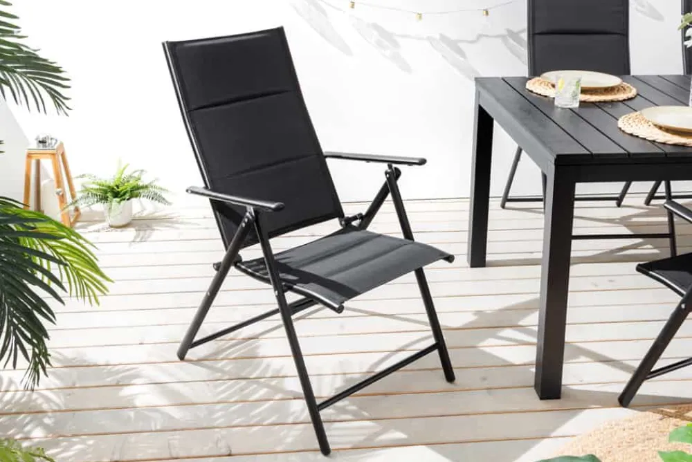 Riess-Ambiente Gartenstühle > Outdoor Gartenstuhl COMFORT LINE anthrazit zusammenklappbar wetterfest Hochlehner
