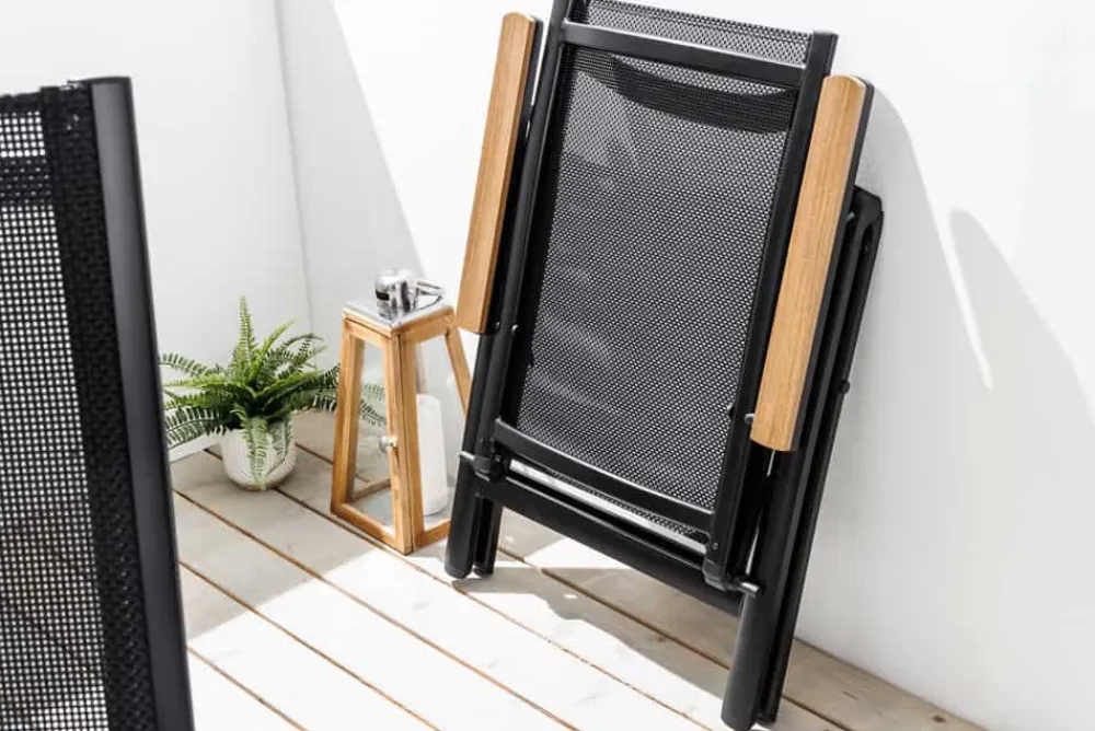 Riess-Ambiente Gartenstühle > Outdoor Gartenstuhl DESIGNO anthrazit Aluminium klappbar wetterfest Hochlehner
