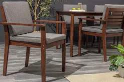 Riess-Ambiente Mehr...|Massivholz Gartenmöbel > Outdoor Gartenstuhl KOPENHAGEN anthrazit braun Akazie honey finish inkl. Kissen stapelbar