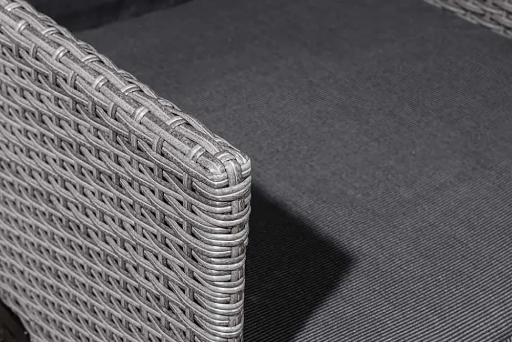 Riess-Ambiente Gartenstühle > Outdoor Gartenstuhl SYLT grau Polyrattan Hochlehner mit Armlehne verstellbar wetterfest