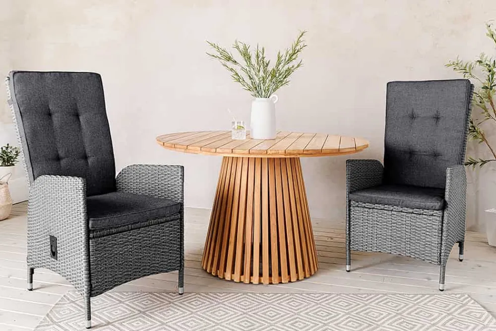 Riess-Ambiente Gartenstühle > Outdoor Gartenstuhl SYLT grau Polyrattan Hochlehner mit Armlehne verstellbar wetterfest