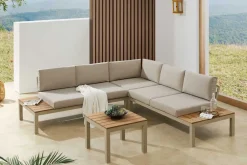 Riess-Ambiente Skandinavisch|Gartentische > Outdoor Gartentisch ORLANDO LOUNGE 60cm greige natur Aluminium wetterfest