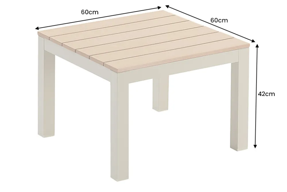 Riess-Ambiente Skandinavisch|Gartentische > Outdoor Gartentisch ORLANDO LOUNGE 60cm greige natur Aluminium wetterfest