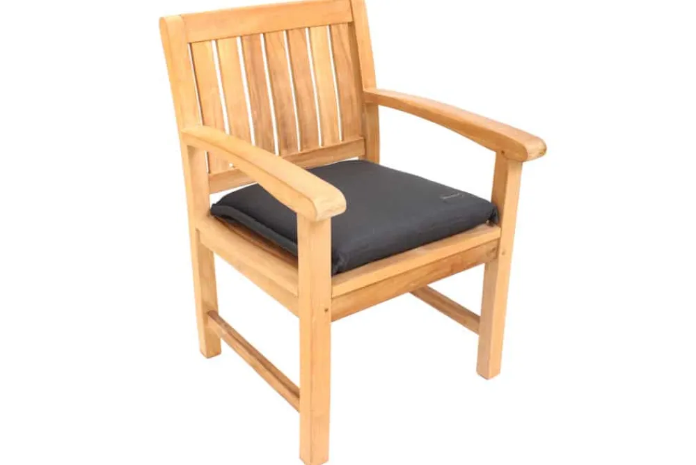 Riess-Ambiente Outdoor Kissen > Outdoor Kissen ROG 46x48cm anthrazit Sitzkissen Polster-Auflage für Gartenstuhl