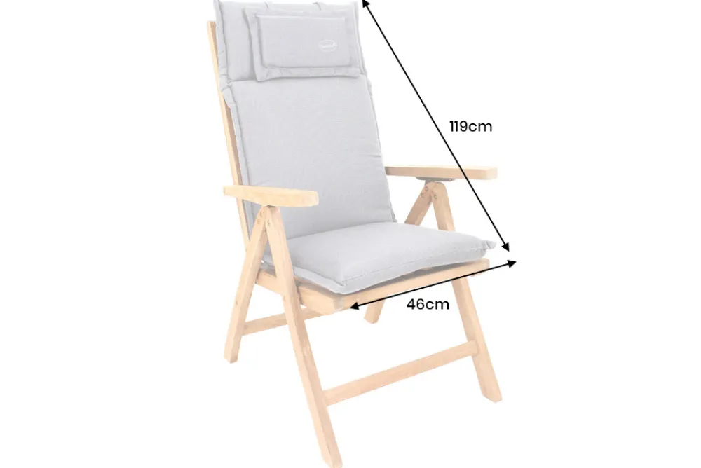 Riess-Ambiente Outdoor Kissen > Outdoor Kissen ROG 46x119cm anthrazit Sitzkissen Polster-Auflage für Hochlehner