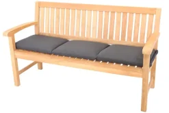 Riess-Ambiente Outdoor Kissen > Outdoor Kissen ROG 45x150cm anthrazit Sitzkissen Polster-Auflage für 3-Sitzer Bank
