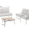 Riess-Ambiente Sitzgruppen > Outdoor Lounge Sitzgruppe MOBILE MODULAR greige mit Tisch wetterfest