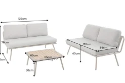 Riess-Ambiente Sitzgruppen > Outdoor Lounge Sitzgruppe MOBILE MODULAR greige mit Tisch wetterfest