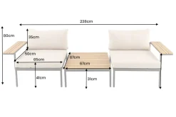 Riess-Ambiente Sitzgruppen > Outdoor Lounge Sitzgruppe MOBILE MODULAR 240cm anthrazit greige inkl. Kissen
