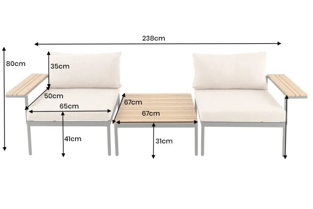 Riess-Ambiente Sitzgruppen > Outdoor Lounge Sitzgruppe MOBILE MODULAR 240cm anthrazit greige inkl. Kissen