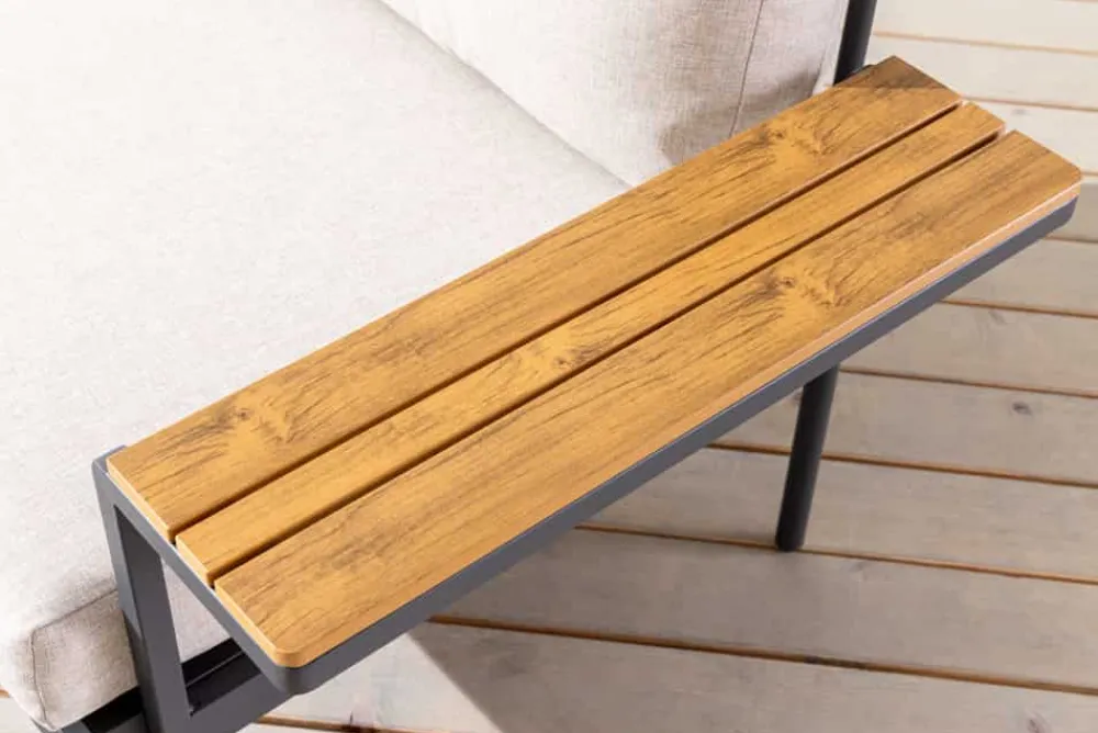 Riess-Ambiente Sitzgruppen > Outdoor Lounge Sitzgruppe MOBILE MODULAR 240cm anthrazit greige inkl. Kissen