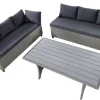 Riess-Ambiente Sitzgruppen > Outdoor Sitzgruppe MONACO 240cm anthrazit Polyrattan Gartenmöbel-Set Ecklounge wetterfest