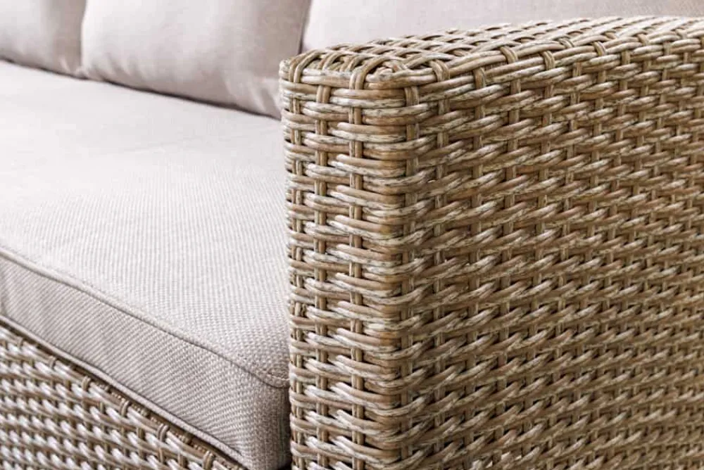 Riess-Ambiente Sitzgruppen > Outdoor Sitzgruppe MONACO 240cm natur Polyrattan Gartenmöbel-Set Ecklounge wetterfest