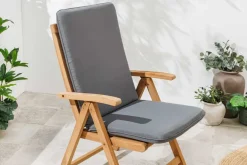 Riess-Ambiente Skandinavisch|Outdoor Kissen > Outdoor Sitzkissen COMFORT LINE 50x122cm anthrazit für Hochlehner-Stuhl Polsterauflage