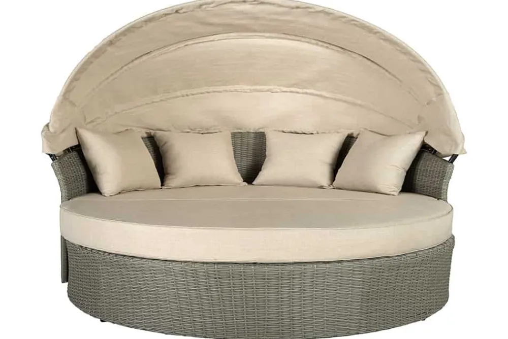 Riess-Ambiente Sonneninseln > Outdoor Sonneninsel PLAYA LIVING 165cm natur Polyrattan Aluminium inklusive Kissen wetterfest