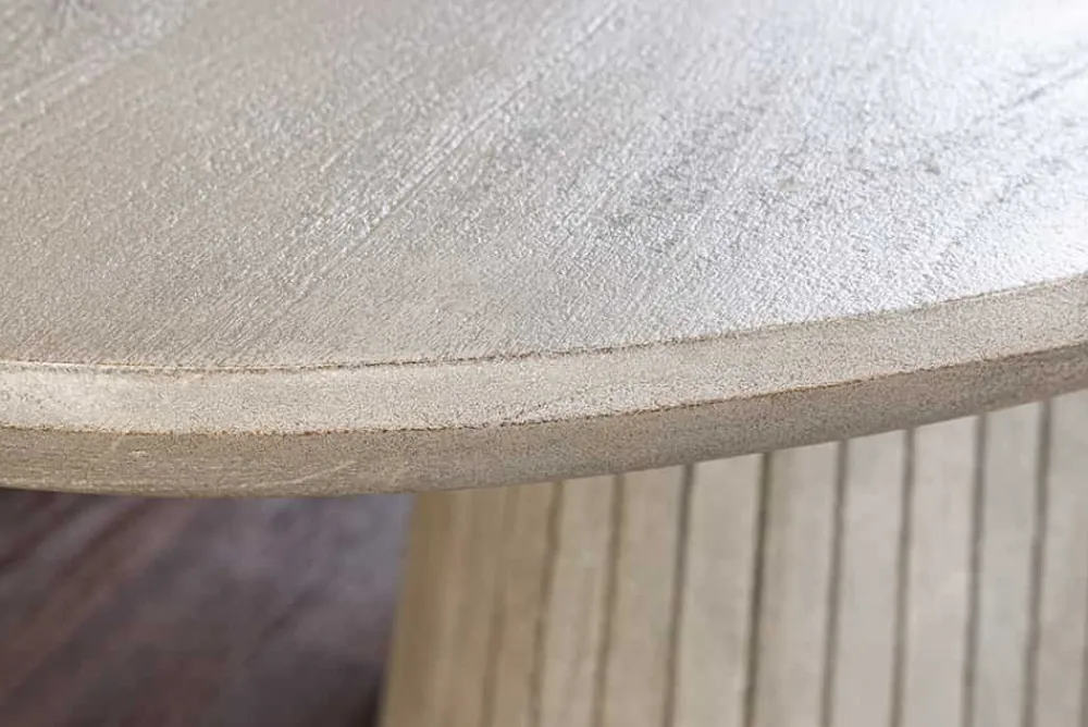 Riess-Ambiente Mehr...|Massivholzesstische > Ovaler Esstisch ART DECO 220cm smoke grau massives Mangoholz mit Säulenfuß