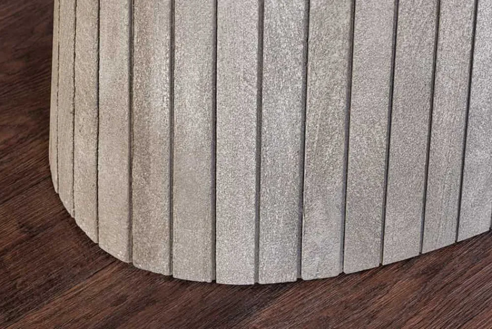 Riess-Ambiente Mehr...|Massivholzesstische > Ovaler Esstisch ART DECO 220cm smoke grau massives Mangoholz mit Säulenfuß