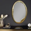 Riess-Ambiente Goldene Möbel|Spiegel > Ovaler Wandspiegel ABSTRACT 70cm gold Metall handmade
