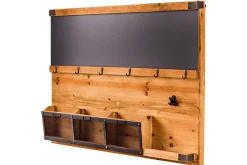 Riess-Ambiente Mehr...|Wandregale > Praktisches Wandboard HERITAGE 80cm natur Pinie 6 Haken Kreidetafel Schlüsselbrett