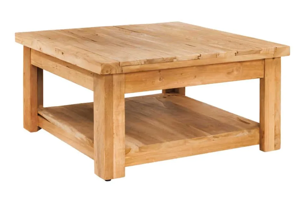 Riess-Ambiente Mehr...|Couchtische > Quadratischer Couchtisch JAVA 70cm natur recyceltes Teakholz mit Ablagefach