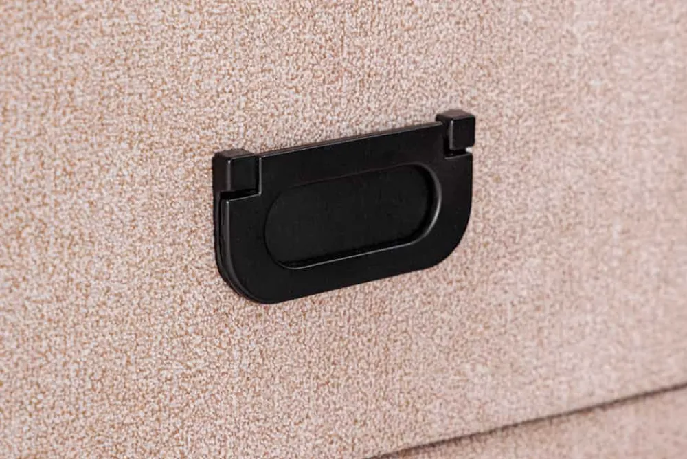 Riess-Ambiente Samt Möbel|Retro Möbel > Quadratischer Nachttisch TOULOUSE 55cm beige Samt inkl. Beleuchtung und Schubladen