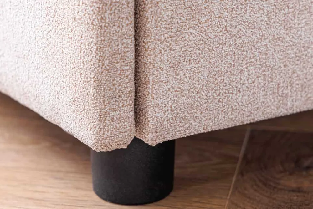 Riess-Ambiente Samt Möbel|Retro Möbel > Quadratischer Nachttisch TOULOUSE 55cm beige Samt inkl. Beleuchtung und Schubladen